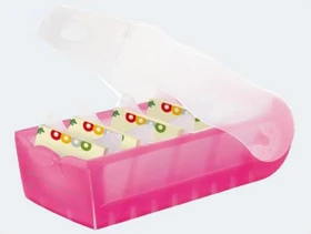 HAN Croco Karteibox, A8, pink/transparent, inkl. 100 Karteikarten