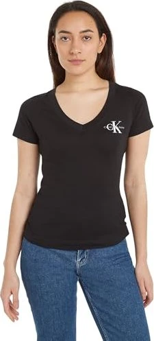 Calvin Klein V-Neck 2er-Pack T-Shirt kurzarm ck black/bright white (Damen)