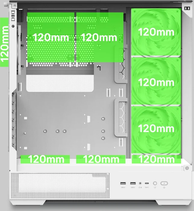 Zalman P40 Prism Plus White, weiß, Glasfenster