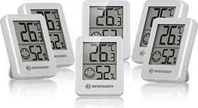 Bresser Temeo Hygro Indikator Temperaturstation weiß, digital, 6 Stück