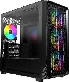 Montech X5M, schwarz, Glasfenster