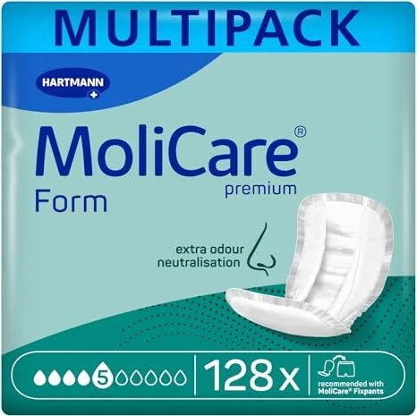 Hartmann MoliCare Premium Form 5 Tropfen Hygieneeinlage, 128 Stück (4x 32 Stück)