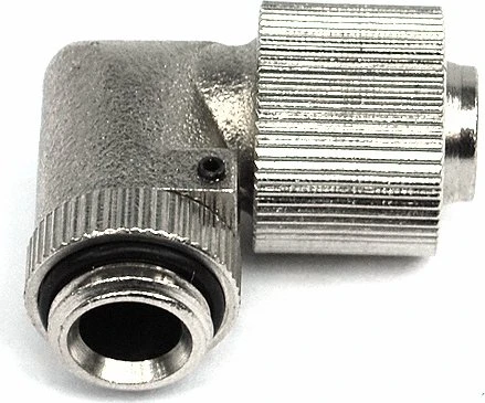 Aquatuning 90° Schlauchanschluss, G1/4" auf 13/10mm, vernickelt