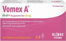 Vomex A Kinder-Suppositorien 40mg Zäpfchen, 10 Stück
