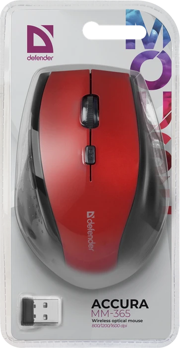 Defender Accura MM-365 Wireless Optical Mouse rot, USB