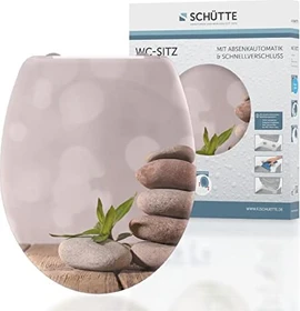 Schütte Duroplast WC-Sitz mit Absenkautomatik und Schnellverschluss stone pyramid