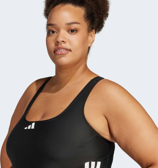 adidas 3-Streifen C-Back Badeanzug schwarz/weiß (Damen)