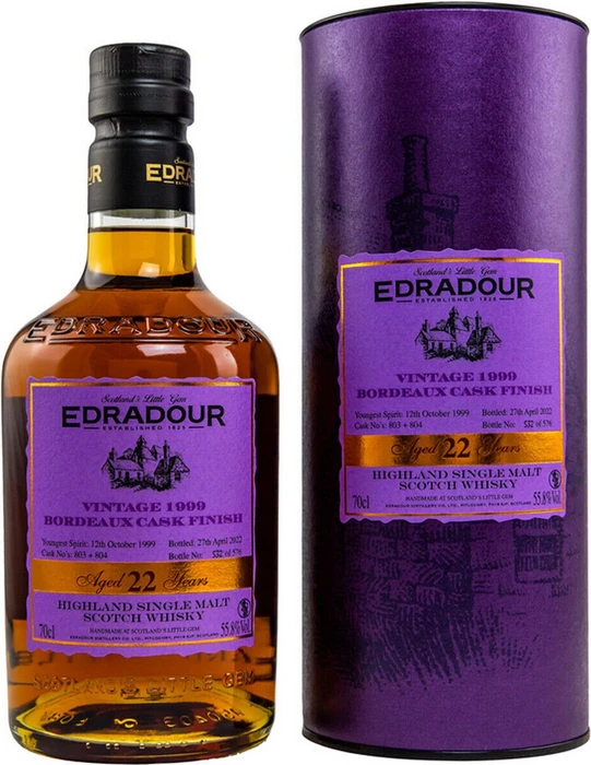 Edradour Vintage 1999 Bordeaux Cask 22 Years Old 700ml