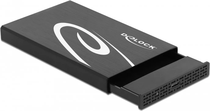 DeLOCK SuperSpeed USB External Enclosure for 1x 2.5" SATA HDD / SSD, 2.5", USB-C 3.1