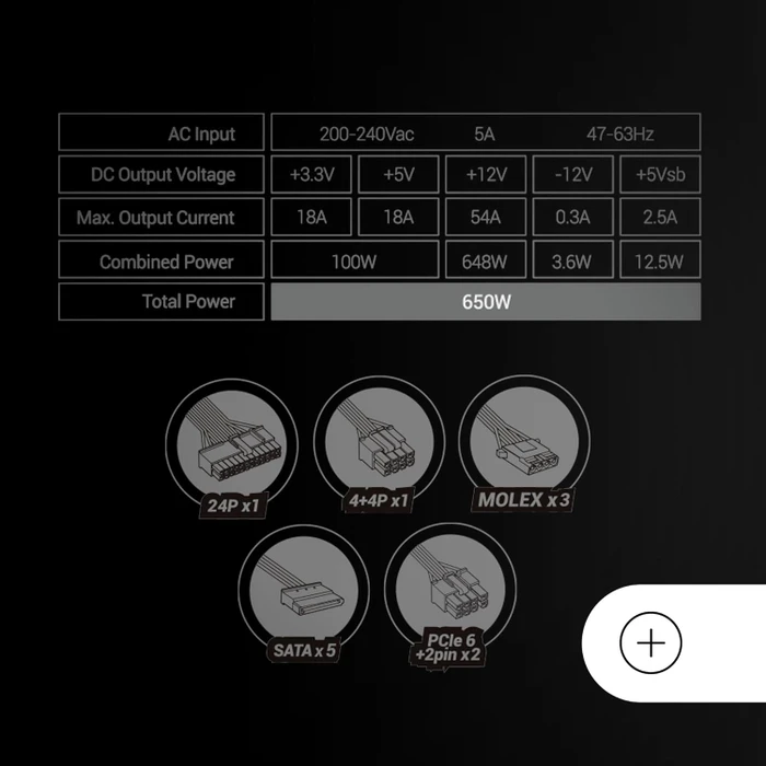Mars Gaming MPB650SI schwarz 650W, ATX 2.4