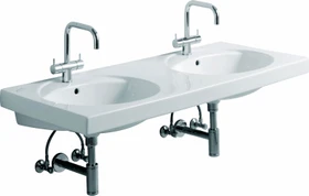 Geberit Preciosa Doppelwaschtisch Handwaschbecken 130x55cm, weiß