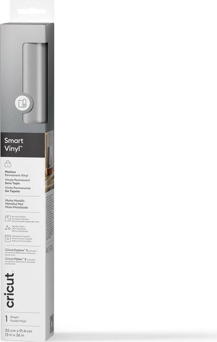 Cricut Smart Vinyl Vinylfolie permanent silber metallic, 33x91.4cm