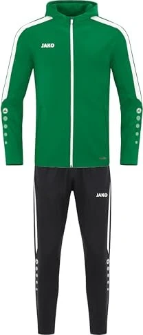 Jako Polyester Power mit Kapuze Trainingsanzug sportgrün
