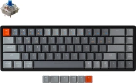 Keychron K6, 65%, Aluminium, LEDs RGB, hot-swap, schwarz/grau, Gateron BLUE, USB/Bluetooth, US