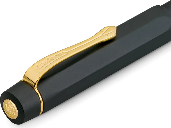 Kaweco Piston Sport AL Starter Set mit Tinte black/gold, rechte Hand, fein