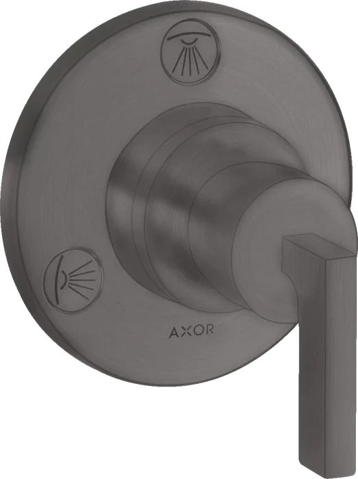 Hansgrohe Axor Citterio Ab- und Umstellventil Trio/ Quattro Unterputz mit Hebelgriff brushed black chrome