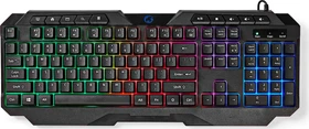 Nedis Gaming Tastatur, LEDs RGB, schwarz, USB, US (GKBD110BKUS)