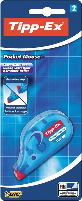 BIC Tipp-Ex Pocket Mouse 4.2mmx0m Korrekturroller, Blister, 2er-Pack