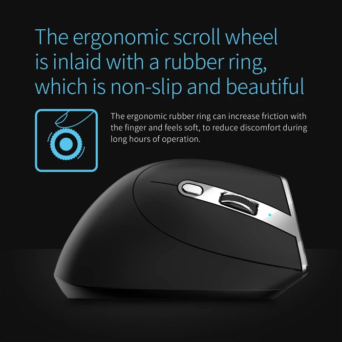 Zelotes F-36 Vertical Dual-Mode Wireless Mouse, schwarz, USB/Bluetooth
