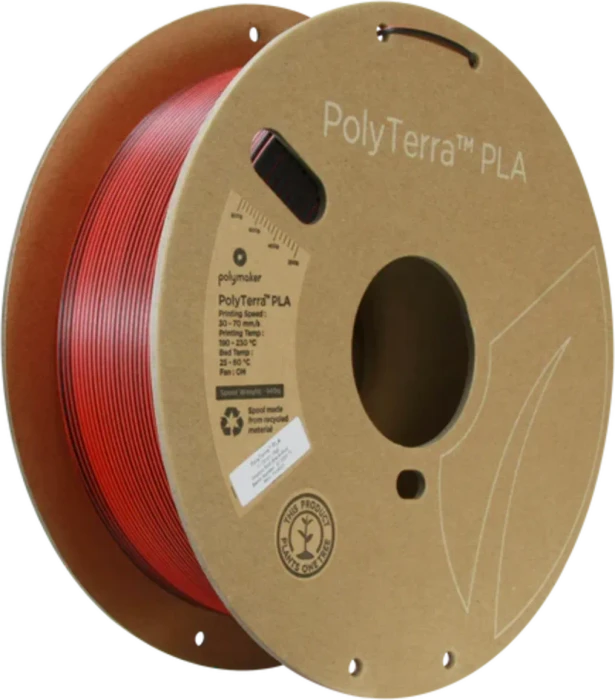 Polymaker PolyTerra PLA Dual, Shadow Red (Black-Red), Spule, 1.75mm, 1.00kg