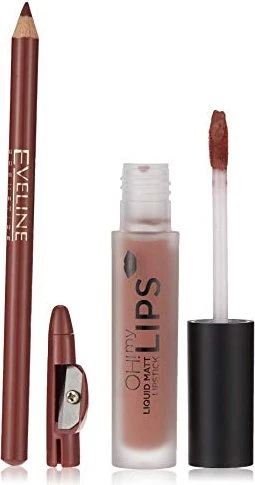 Eveline Cosmetics OH My Lips Flüssiger Lippenstift & Lipliner 02 milky chocolate, 4ml