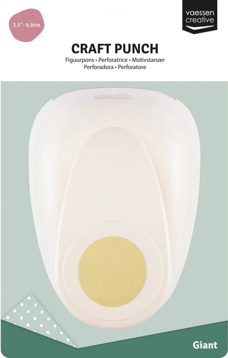 Vaessen Creative Hebel-Motivstanzer Giant, Kreis, gold/weiß, 89mm