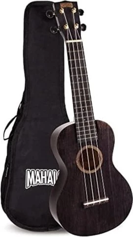 Mahalo Hano Series Concert Ukulele Transparent Black