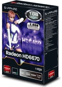 Sapphire Radeon HD 6670 low profile, 1GB GDDR5, VGA, DVI, HDMI, lite retail