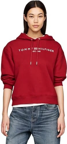 Tommy Hilfiger Hoodie mit aufgesticktem Logo Hoodie dark magma (Damen)