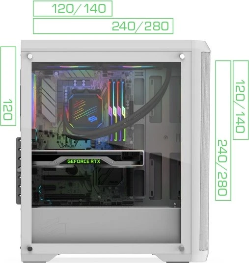 Endorfy SilentiumPC Ventum VT4V Evo TG ARGB White, Glasfenster