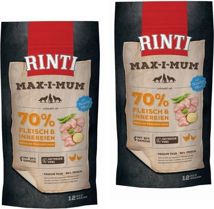 Finnern Rinti Max-I-Mum, Fleisch und Innereien, Huhn, 24kg (2x 12kg)