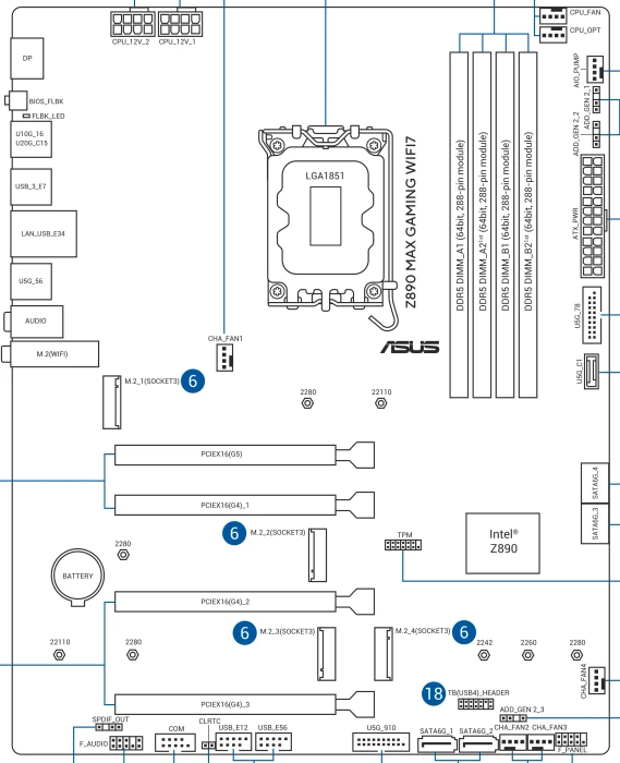 ASUS Z890 Max Gaming WIFI7 (Intel 1851)