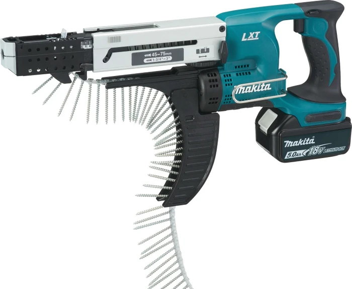 Makita DFR750RTE Akku-Magazinschrauber inkl. Koffer + 2 Akkus 5.0Ah