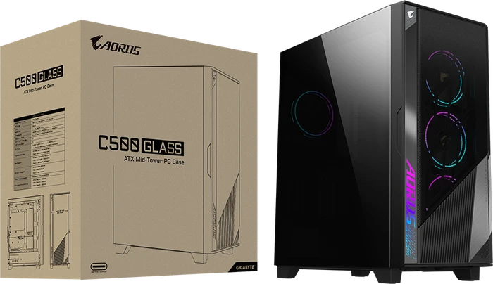 GIGABYTE AORUS C500 Glass, Glasfenster