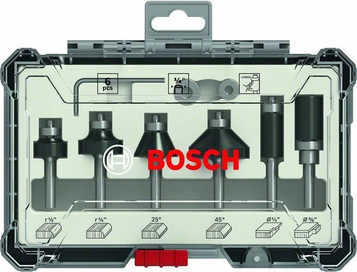 Bosch Professional Fräser-Sortiment inkl. Werkzeugbox, 6-tlg.