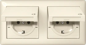 Gira Standard 55 SCHUKO-Steckdose 2fach 16A 250V IP44, cremeweiß glänzend