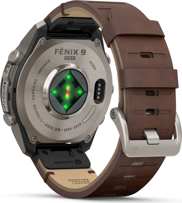 Garmin Fenix 9 Pro inReach 47mm titanium/walnut leather