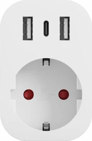 Tesla SP300 3 USB Smart Plug, 3680W, 1x USB-C/2x USB-A, Typ F, Smart-Steckdose (TSL-SPL-SP300-3USB)