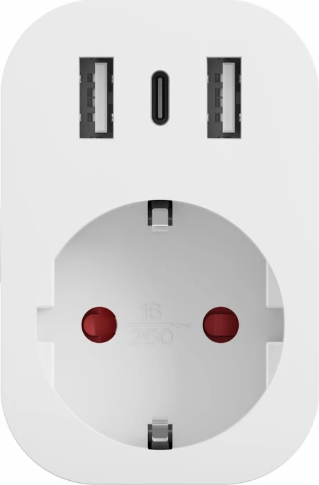 Tesla SP300 3 USB Smart Plug, 3680W, 1x USB-C/2x USB-A, Typ F, Smart-Steckdose