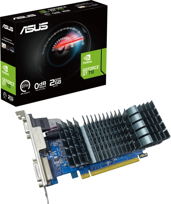 ASUS GeForce GT 710, GT710-SL-2GD5-BRK-EVO, 2GB GDDR5, VGA, DVI, HDMI