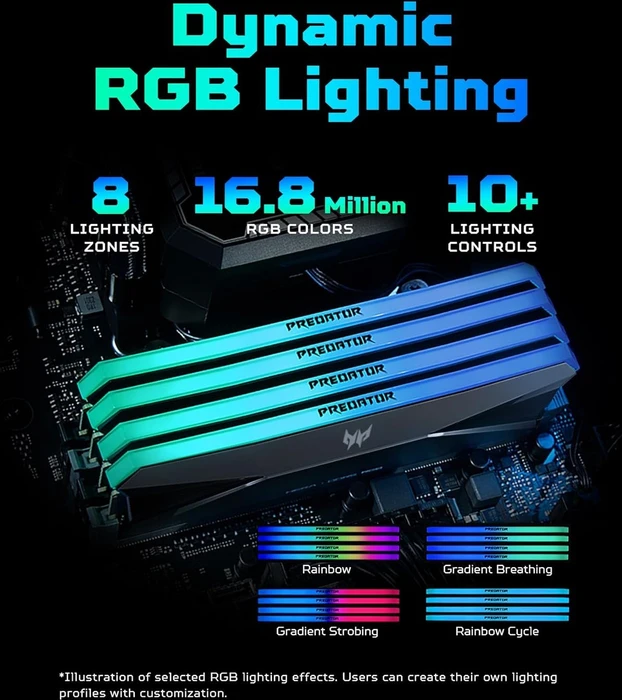 Acer Predator Hera RGB schwarz UDIMM 64GB Kit, DDR5-6400, CL32-39-39-102, 2RX8