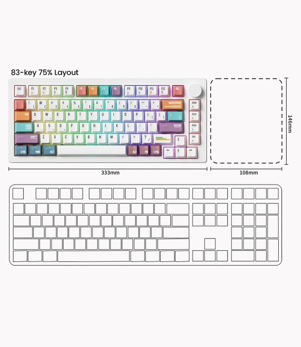 Akko Monsgeek M1 V5 Timeline, LEDs RGB, hot-swap, Rosewood linear, USB/Bluetooth, US