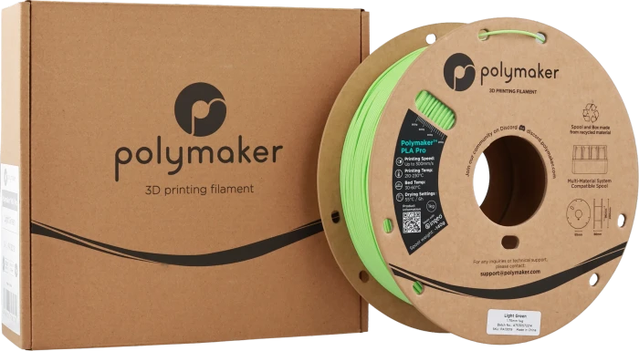 Polymaker PLA, Light Green, Spule, 1.75mm, 1.00kg