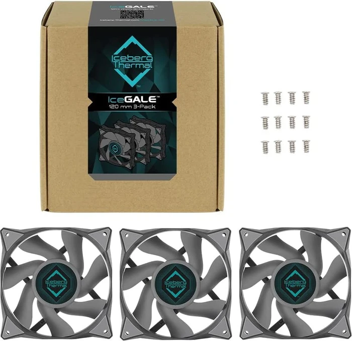 Iceberg Thermal IceGALE, Gray, 120mm, 3er-Pack