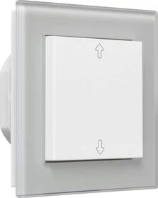 Opus BRiDGE Wandschalter für Jalousiensteuerung Fusion Glas polarweiß, 1-fach, mit Rahmen