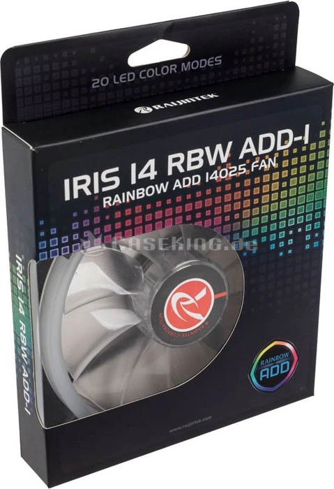 Raijintek Iris 14 Rainbow A-RGB, LED-Steuerung, Fernbedienung, 140mm, 2er-Pack