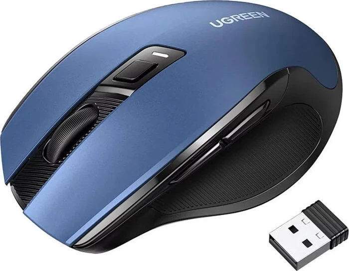 Ugreen MU006 Ergonomic 2.4G Wireless Mouse, blau/schwarz, USB