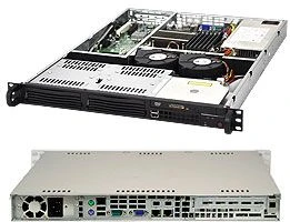 Supermicro SuperChassis 811L-350B, grau/schwarz, 1HE, 1x 350W