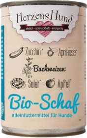 Herzens Hund Bio Schaf mit Bio Gemüse, 4.80kg (12x 400g)
