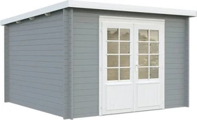 Palmako Ella 8.7m² Gartenhaus hellgrau/weiß